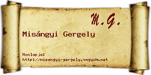 Misángyi Gergely névjegykártya