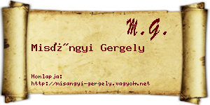 Misángyi Gergely névjegykártya